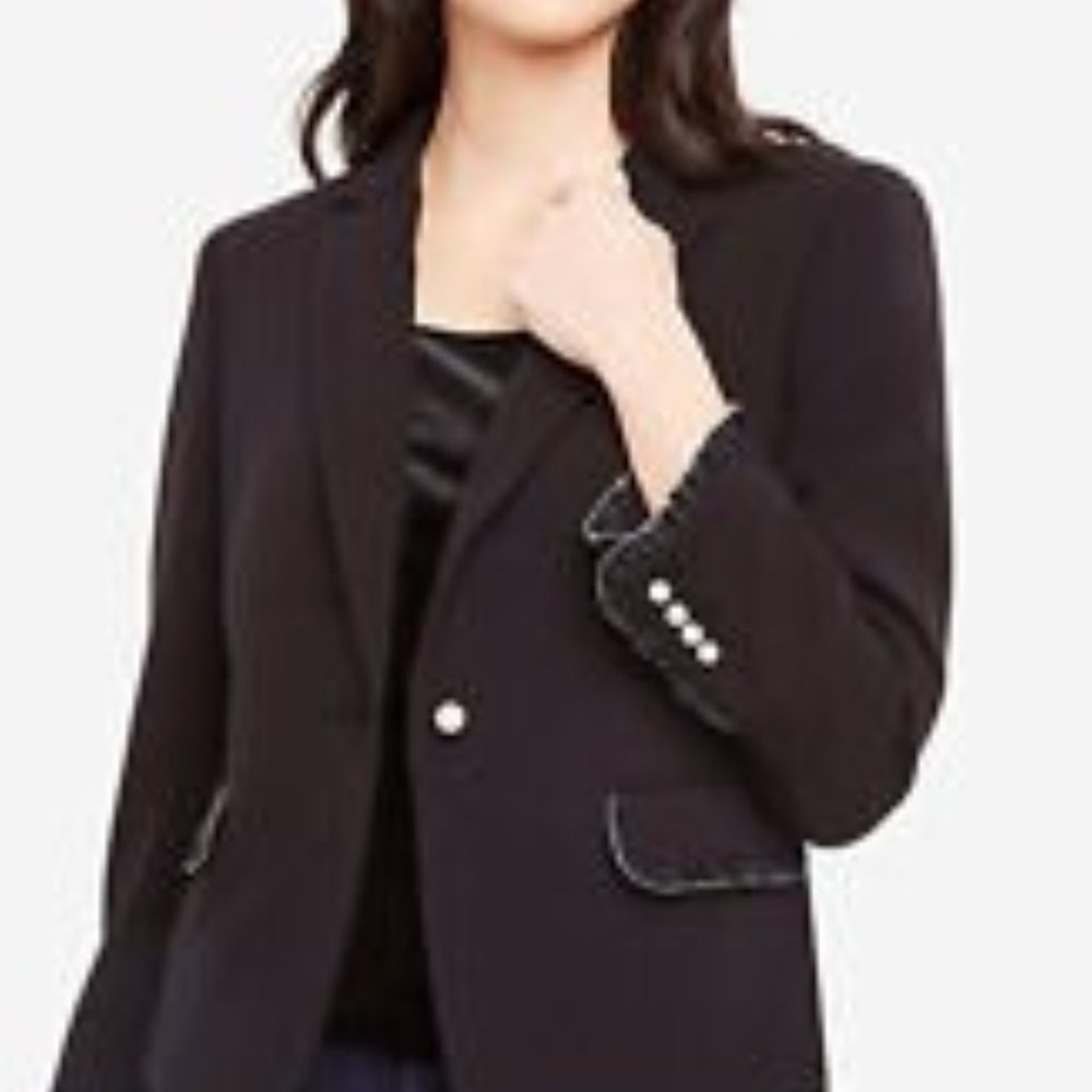 Ann Taylor Ruffle Newbury Doubleweave Blazer Jacket 455519